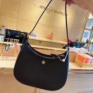 NEW TORY BURCH EMERSON Zip Leather Logo Shoulder Bag